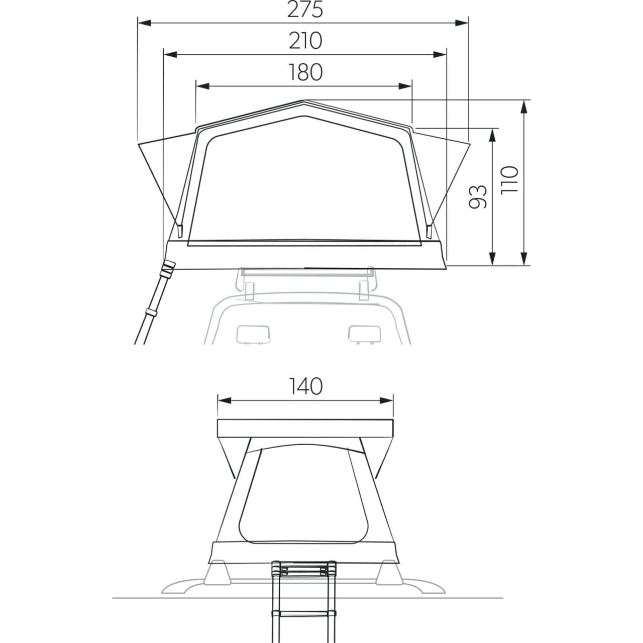 Dometic Inflatable Roof Tent TRT 140 AIR 12 Dometic Inflatable Roof Tent TRT 140 AIR - Billede 10