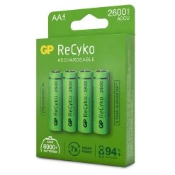 GP Batterier GP ReCyko AA-batteries 2600mAh 4-pack -Salomon shop gp batterier gp recyko aa batteries 2600mah 4 pack green 2